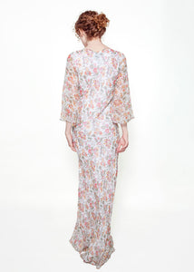 Jane Booke Floral Chiffon Dress With Slit