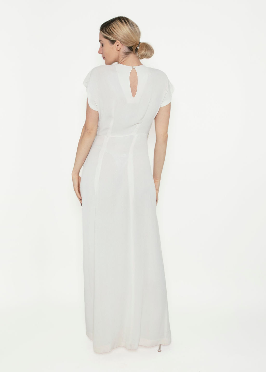 1940's White Sequin Embellished Dress