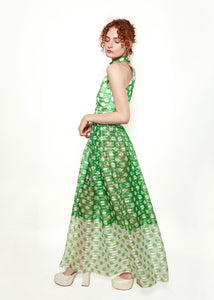 Donald Brooks Apple Green Polka Dot Dress