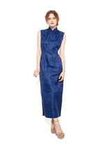 Load image into Gallery viewer, Cheongsam Midnight Blue Dress
