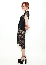 Load image into Gallery viewer, Moschino Red Slip Dress with Lace Overlay
