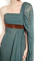 Load image into Gallery viewer, Custom Couture One Shoulder Chiffon Gown
