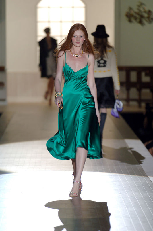 DSquared2 F/W 2005 Open Back Emerald Green Silk Dress - The Kit Vintage