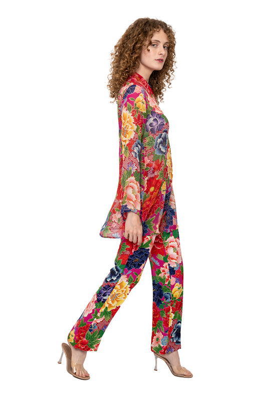 vintage floral set by kenzo paris, retro womenswear, vintage clothing