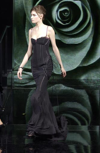 Dolce & Gabanna Black Fall 2003 Corset Dress