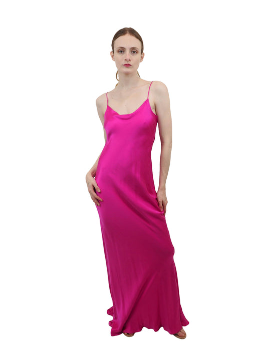 Jane Booke Fuchsia Bias Cut Open Back Dress