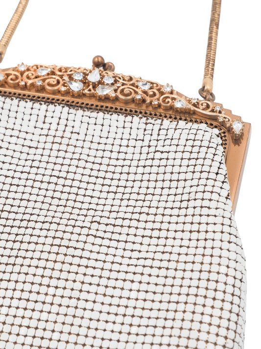 Whiting & Davis White Metal Mesh Purse