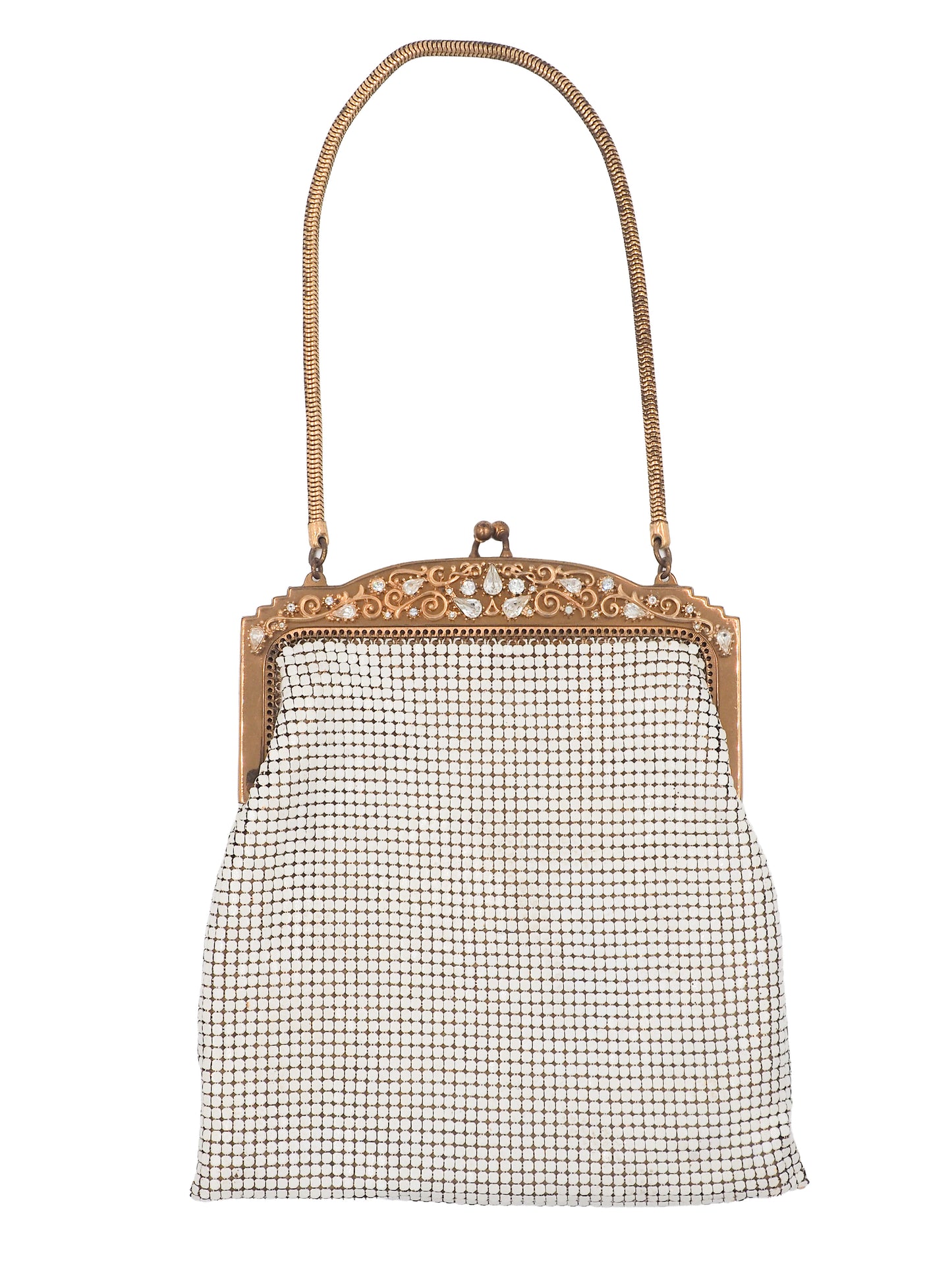 Whiting & Davis White Metal Mesh Purse