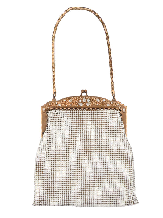 Whiting & Davis White Metal Mesh Purse