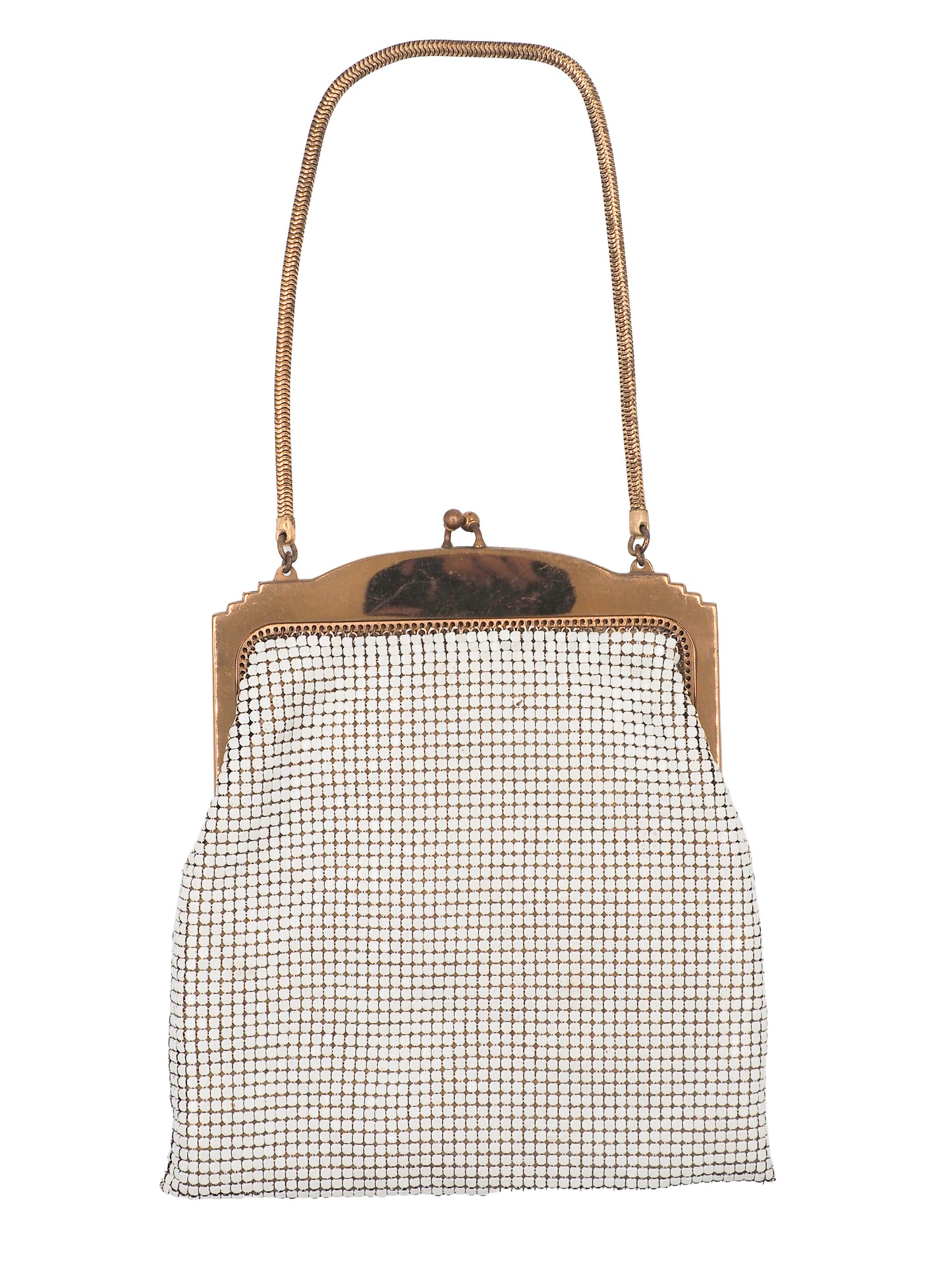 Whiting & Davis White Metal Mesh Purse
