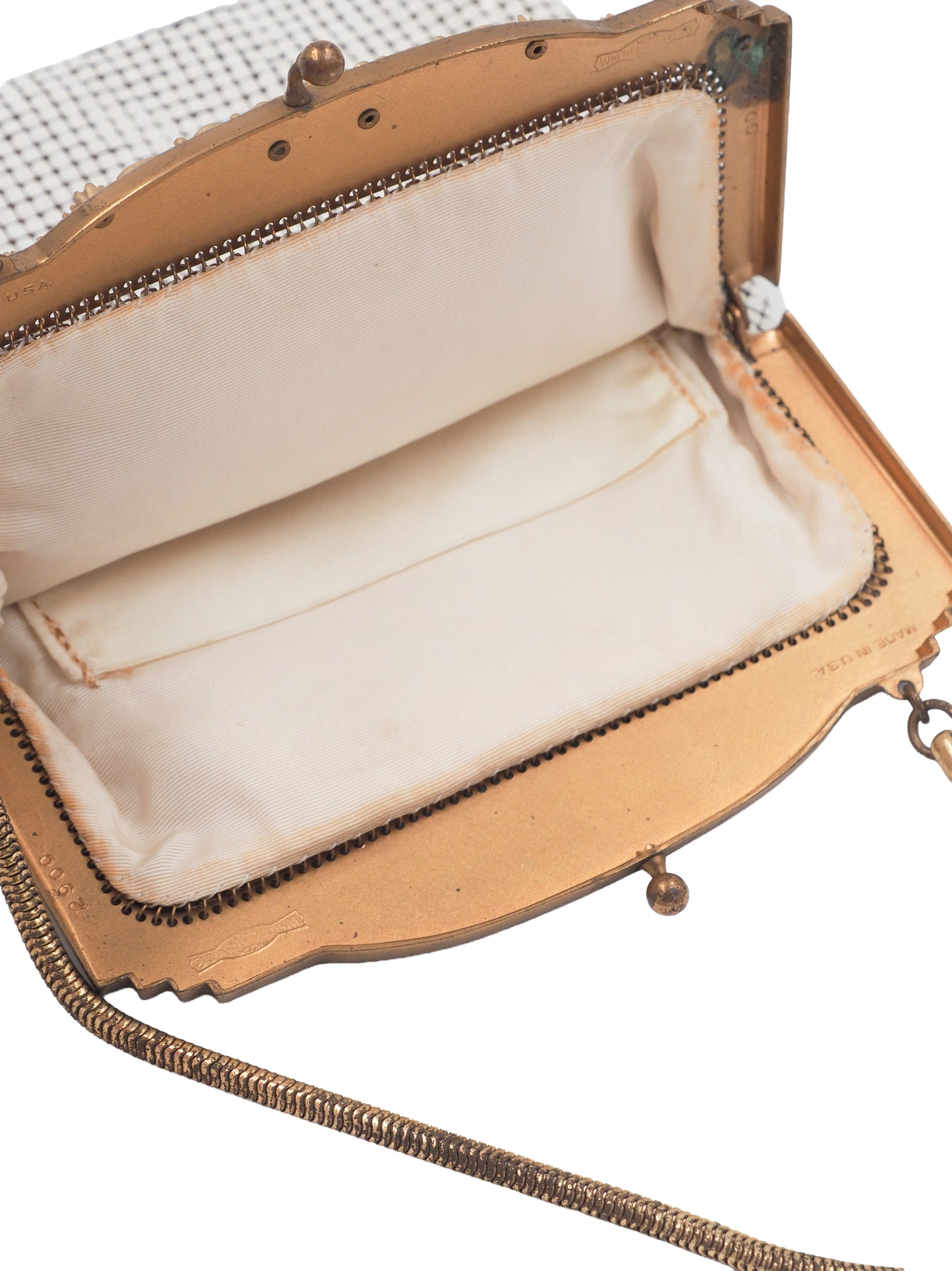 Whiting & Davis White Metal Mesh Purse