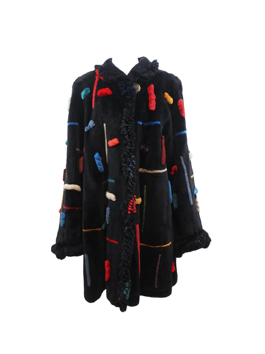 Zuki Sheered Beaver Coat with Rolled Cuff