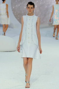 Chanel Spring 2012 White Tweed Sequin Dress