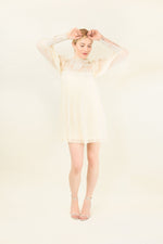 Load image into Gallery viewer, Cream Pleated and Lace Mini Dress
