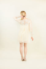 Load image into Gallery viewer, Cream Pleated and Lace Mini Dress
