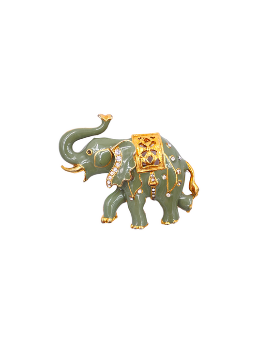 Elephant Enamel Brooch - The Kit Vintage