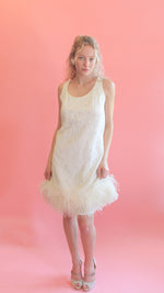 Load image into Gallery viewer, Lili Diamond Feather Hem Dress
