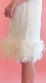 Load image into Gallery viewer, Lili Diamond Feather Hem Dress
