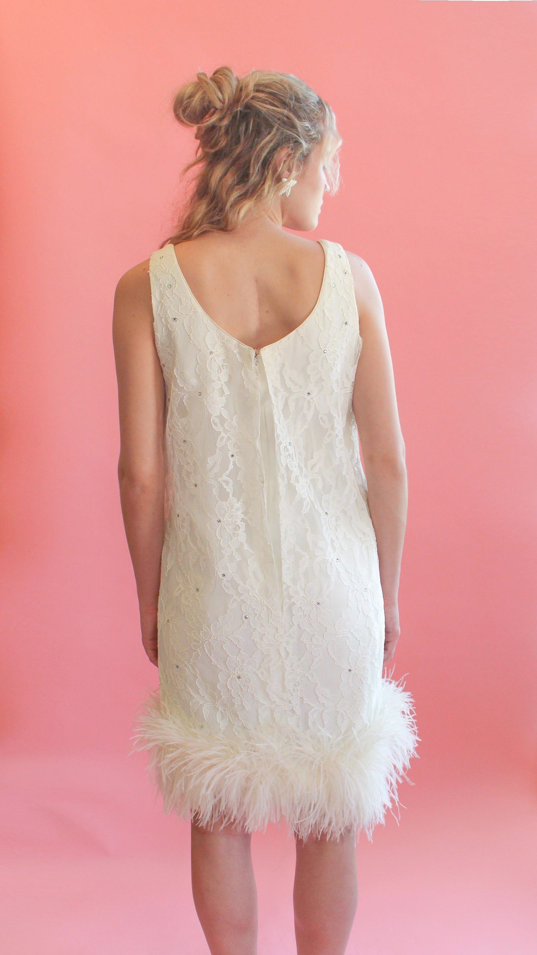 Lili Diamond Feather Hem Dress