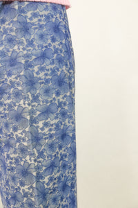 Courreges c.1970's Blue Floral Corduroy Pant