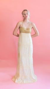Beaded Mohair Halter Gown
