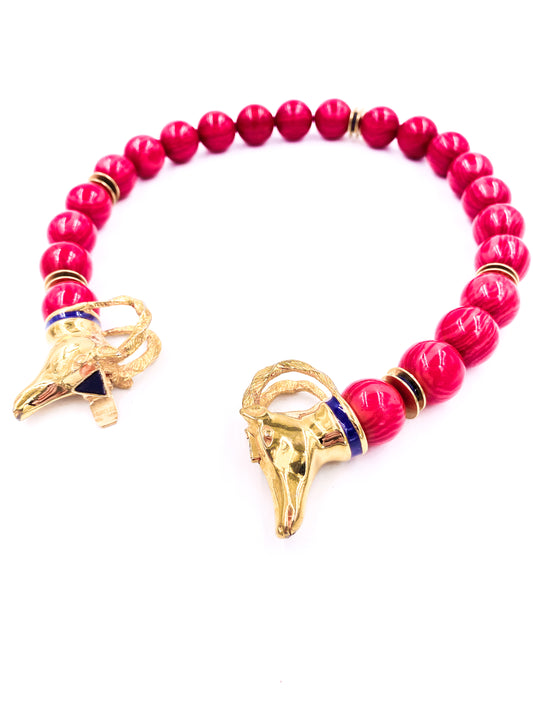 Gay Boyer Rams Head Necklace - The Kit Vintage