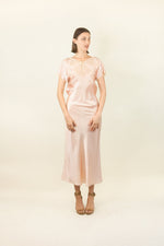 Load image into Gallery viewer, Rose Satin and Lace Slip Dress
