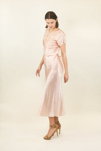Rose Satin and Lace Slip Dress