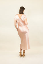 Load image into Gallery viewer, Rose Satin and Lace Slip Dress
