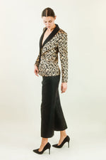 Load image into Gallery viewer, Galanos Gold Brocade Blazer and Jacquard Print Pant Suit
