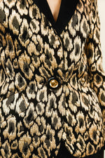 Load image into Gallery viewer, Galanos Gold Brocade Blazer and Jacquard Print Pant Suit
