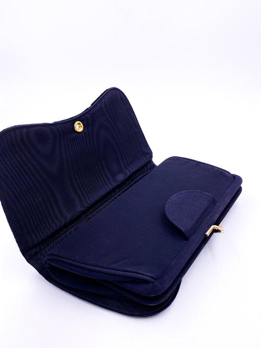 Vintage Blue Velvet Clutch - The Kit Vintage