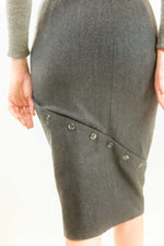 Load image into Gallery viewer, Alexander McQueen F/W 1996 Wool Button Dress
