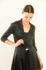 Load image into Gallery viewer, Yohji Yamamoto Silk Cross Back Skirt Set
