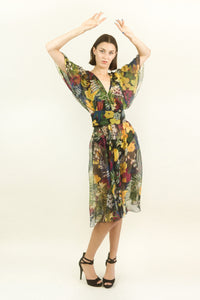 Giorgio's Silk Chiffon Floral Dress