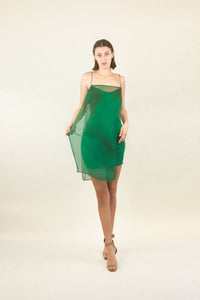 Galanos Silk Green Slip Dress