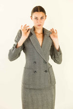 Load image into Gallery viewer, Yves Saint Laurent Herringbone Skirt Suit
