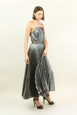 Load image into Gallery viewer, Adolfo Liquid Silver Skirt Set
