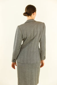 Yves Saint Laurent Herringbone Skirt Suit