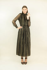 Load image into Gallery viewer, Adolfo Black &amp; Gold Lame Skirt Set

