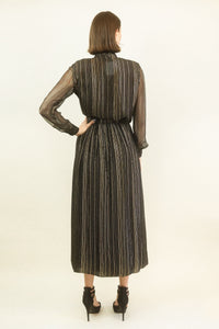 Adolfo Black & Gold Lame Skirt Set