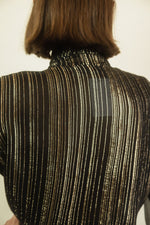 Load image into Gallery viewer, Adolfo Black &amp; Gold Lame Skirt Set
