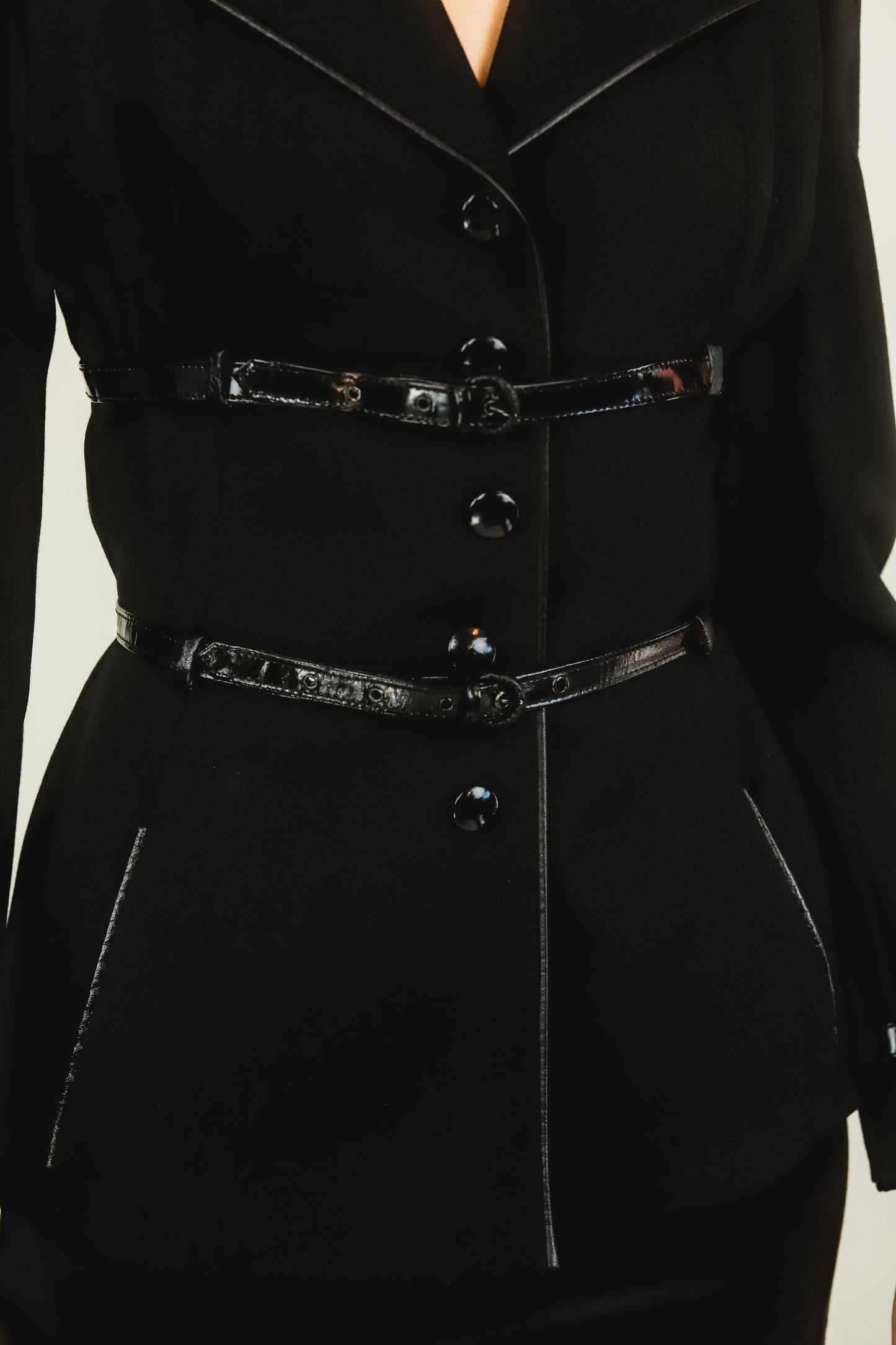 Karl Lagerfeld Belted Skirt Suit