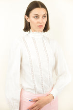 Load image into Gallery viewer, Laura Ashley Prairie Cotton Blouse
