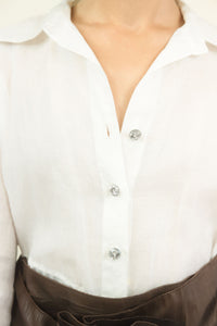 Jean Paul Gaultier Crystal Button Up
