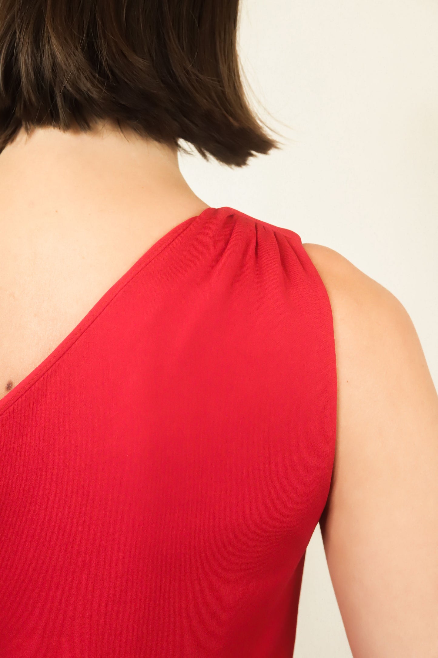 Handmade Red One Shoulder Gown