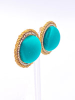 Load image into Gallery viewer, Roxanne Assoulin Dome Emerald Green Satin &amp; Crystal Earrings
