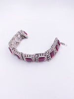 Load image into Gallery viewer, James Galanos designed Ruby Crystal Square Choker Necklace
