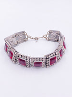 Load image into Gallery viewer, James Galanos designed Ruby Crystal Square Choker Necklace
