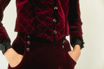 Load image into Gallery viewer, Ungaro Wine Velvet Skirt Suit Set
